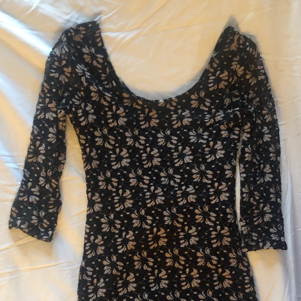Black Floral Midi Dress